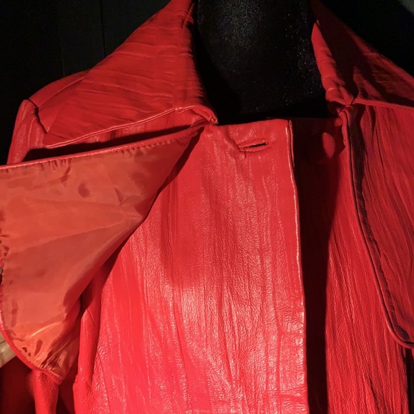 RED LEATHER JACKET - Picture 4 of 8